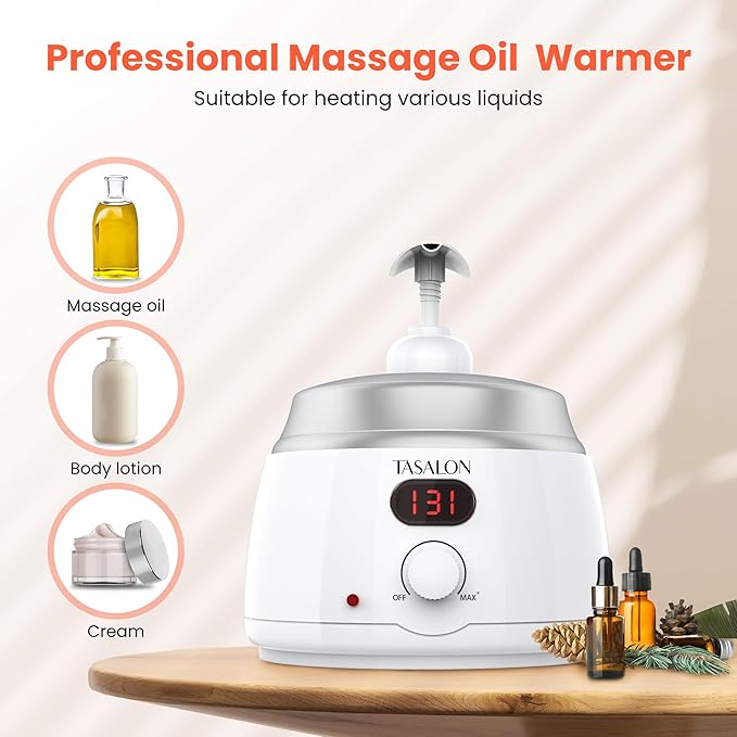 TASALON Professional Massage Oil Warmer with 2 Lockble Pump, 750ml Digital Massage Oil Heater, Electric Lotion Warmer Dispenser, Automatic Heated Lotion Dispenser for SPA, Salon, Barber, Home Use - Bloomnest