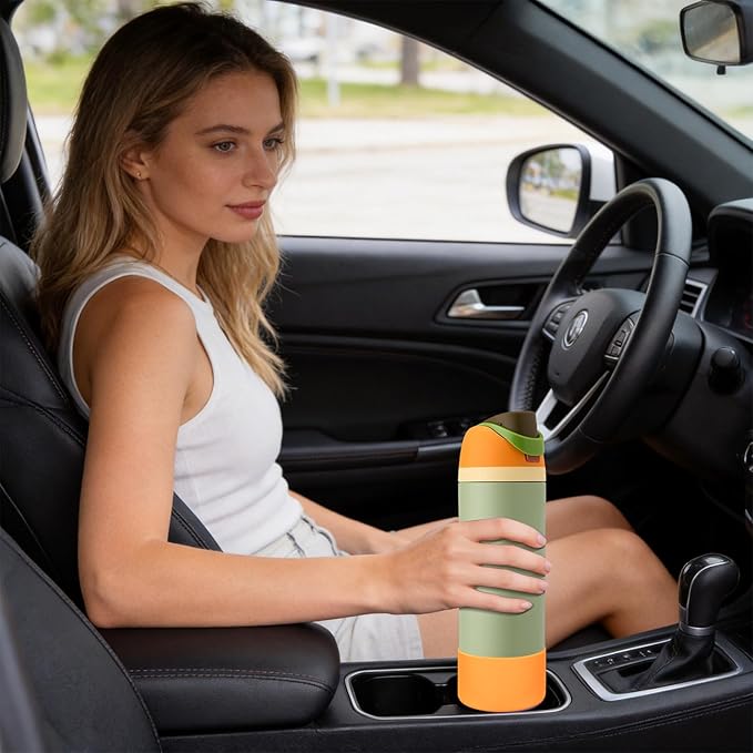 2PCS Silicone Water Bottle Boot, Compatible with Owala 24oz 32oz 40oz, Protective Anti-Scratch & Anti-Dent No Noise Sleeve Cover for FreeSip/Twist/Flip Water Bottles (Citrus Crush, 24oz) BKBY