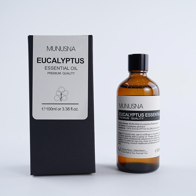Eucalyptus Essential Oil, Premium Grade Pure Eucalyptus Oils 100ML, 100% Natural Aromatherapy Essential Oil for Shower, Hair, Skin, Diffuser, Massage, Candle, Soap, Bath Bombs Making - Bloomnest