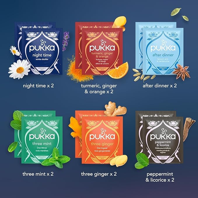 Pukka 2025 Advent Calendar Organic Tea Sampler, Selection of 24 Delightful Black & Green Tea Infusions, Christmas Gift Idea for Tea Lovers, 100% Organic (Pack of 2) - Bloomnest