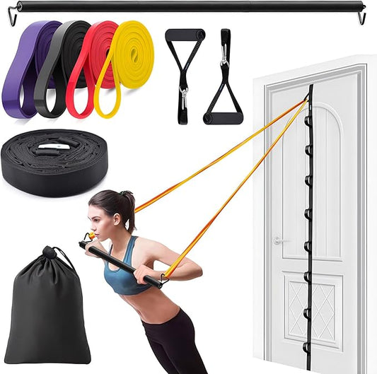 Brebebe Door Anchor Strap for Resistance Bands Exercises, Multi Point Anchor Gym Attachment for Home Fitness, Portable Door Band Resistance Workout Equipment, Easy to Install, Punch-Free, Nail-Free - Bloomnest