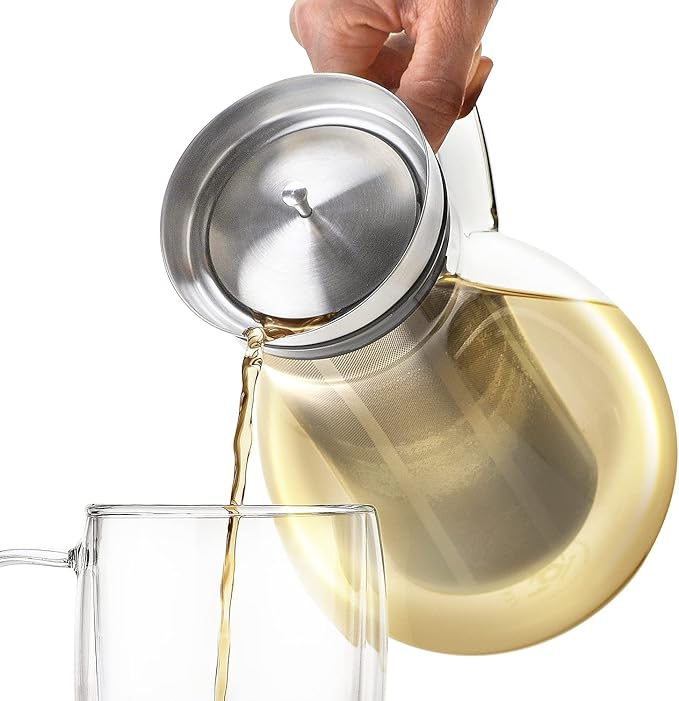 Teabloom Multi-Brew Glass Teapot + Kettle + Pitcher (51 OZ / 1.5 L / 6 CUPS) – Brew and Serve Hot Tea, Iced Tea, Cold Brew Tea and Fruit Infused Water – Formosa Tea Maker - Bloomnest