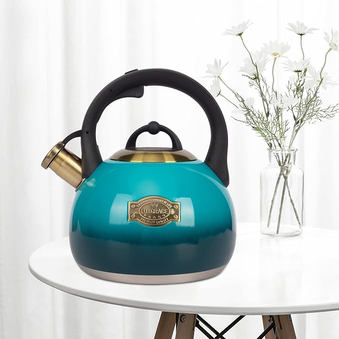 Tea Kettle Stovetop Whistling Kettle Teapot, Food Grade Stainless Steel Teakettle for Stove Top with Heat Proof Ergonomic Handle, 3.1 Quart Tea Pot - Bloomnest