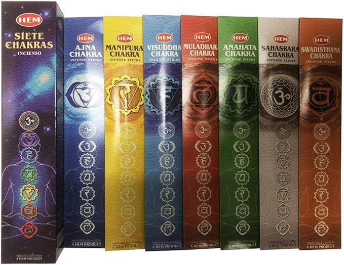 Chakra Incense Sticks and Incense Stick Holder Bundle Insence Insense Hem Incense Sticks