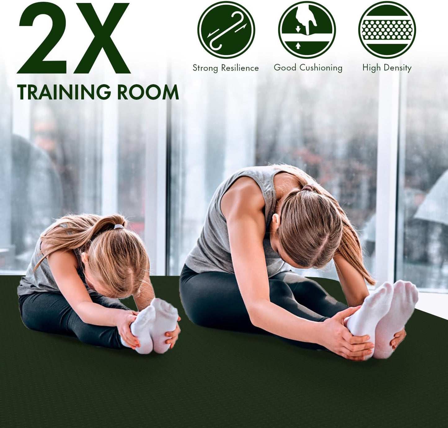 FrenzyBird Large Yoga Mat 6'x 4'（72”x 48”）—1/4" &1/3" Extra Wide Exercise Mat 183cm x 122cm Large Exercise Mat Big Home Yoga Mat Pilates Mat,Non Slip,Thick,TPE Workout Mat,for Women & Men, Yoga, Pilates, Gym and Floor Workouts Pilates