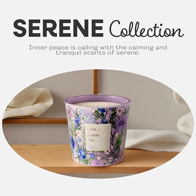 Hidden Label Hyacinth & Lilac Soy Candle, 3 Wick Large Candles for Home Scented, 30oz Natural Soy Candles Non Toxic, 100 Hour Burn Time, Aromatherapy Candle for Stress Relief, SPA, Larger Rooms - Bloomnest