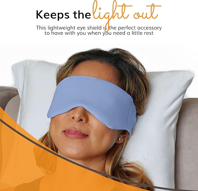 Happyluxe Escape Sleep Mask - Buttery Soft Airplane Eye Mask for Sleeping or Napping in Bed. Machine Washable. - Serenity Blue, Made in USA - Bloomnest