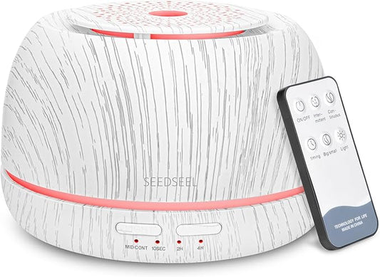 300ML Essential Oil Diffuser, Aromatherapy Diffuser,with Remote Control, 7-Color LED Lights,8 Hours Run Time,Suitable for Home, Bedroom - Bloomnest
