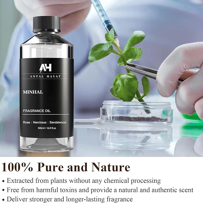 Hotel Scents Diffuser Oil Minhal 500mL – Luxury Home Scent Refill with Rose, Narcissus, Patchouli – Inspired by Iris de Nuit Perfume – Premium Essential Oil for Waterless & Ultrasonic Diffuser - Bloomnest