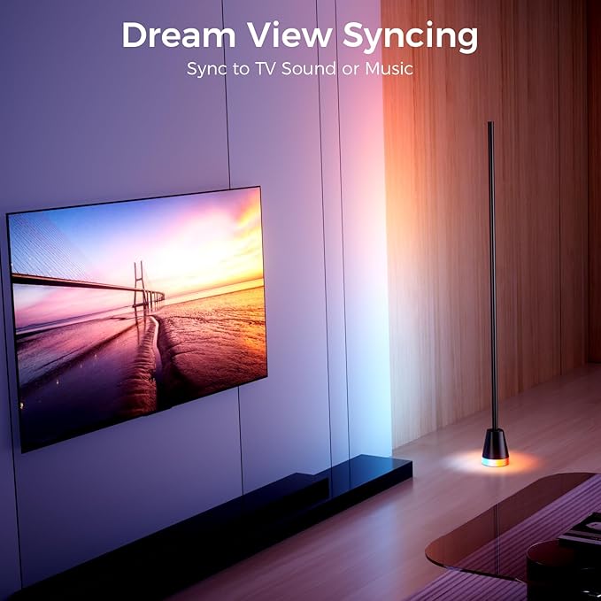 RGB Corner Floor Lamp, 60 Inch Bright Standing Lamps for Bedroom with APP and Remote Modern Floor Lamp Color Changing Ambience Light with Music Sync and 16 Million Colors - Bloomnest