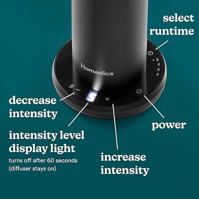 Homedics SereneScent Waterless Home Fragrance Diffuser, Use with Homedics SereneScent Oil (Sold Separately), Patented Air Diffusion Technology, Clean & Natural Fragrance, Enhances Mood, Large Rooms - Bloomnest