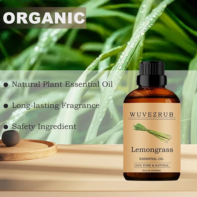 Lemongrass Essential Oil - 60ML Pure and Natural for Aromatherapy Diffuser - 2 Fl Oz - Bloomnest