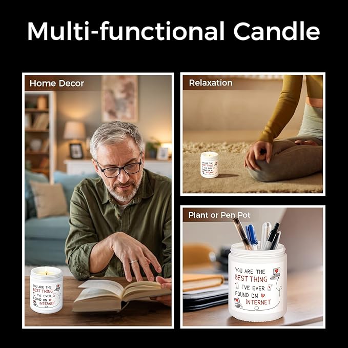 MOASITN Candles for Women Men, Valentines Day, Birthday, Anniversary Romantic & Funny Candle for Girlfriend, Boyfriend, Wife, Friends, Best Thing I Found on The Internet Scented Candles for Her Him - Bloomnest