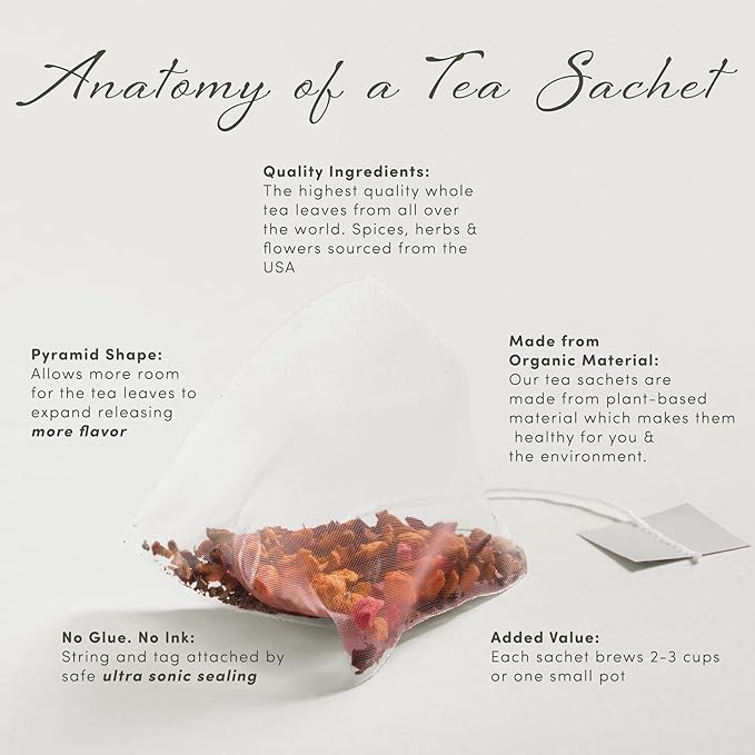 Fruit Fields Rooibos Herbal Tea by La Tea Dah, Caffeine Free Rooibos, Apple, Orange, Passion Fruit, Mango, Marigold, & Hibiscus Tea Bags, Floral Tea Gift Collection (12 Decaf Sachets)