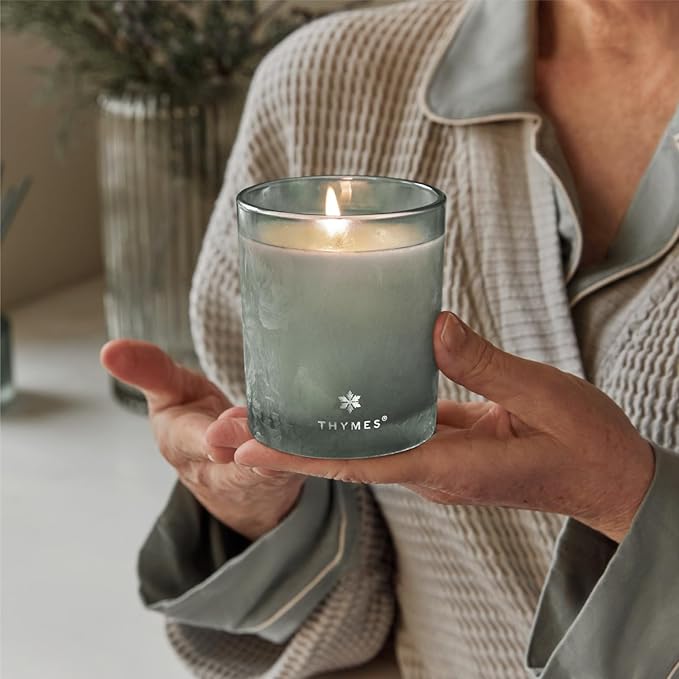 Thymes Scented Candles for Home Decor - Luxury Home Fragrance Gifts for Women & Men - Winter Candles with Crisp Notes of Sage, Eucalyptus, & Cypress Needles - Sage-Green (Highland Frost, 6.5 oz) - Bloomnest