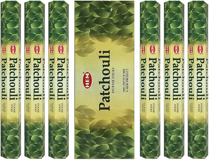 TRUMIRI Patchouli Incense Sticks and Incense Stick Holder Bundle: 1 Set of 6 Packets, 120 Pieces, 6 Incenses per Packet TRUMIRI
