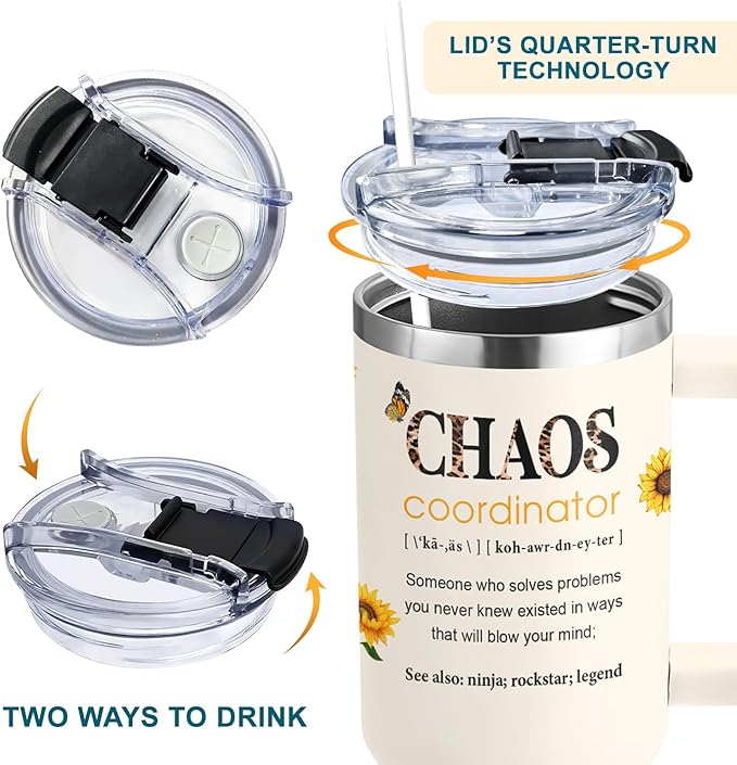 Administrative Professional Day Gifts - Thank you Gift for Boss lady, Assistant, Secretary - Chaos Gifts For Women - Admin Professionals Day Gift - Tumbler 40oz With Handle - Bloomnest