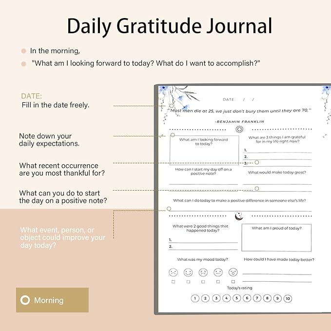 Gratitude Journal for Women & Men – Daily Mindfulness Journal with Positivity Tracker, Happiness Exercises, and Guided Reflective Writing – Self-Care Journal for Personal Growth (Grey) CreinLynh