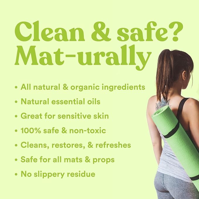ASUTRA Yoga Mat Cleaner Spray (Mindful Lemongrass), 4 fl oz - No Slippery Residue, Organic Essential Oils Deep-Cleansing for Fitness Gear & Gym Equipment, Microfiber Towel Included - Bloomnest