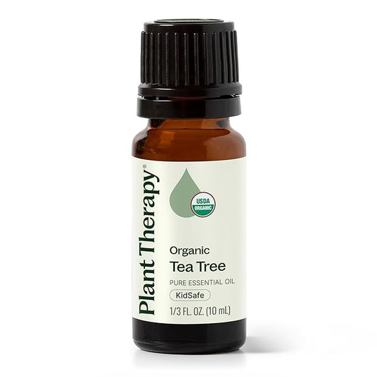 Plant Therapy Organic Tea Tree Oil (Melaleuca) 100% Pure, USDA Certified Organic, Undiluted, Natural Aromatherapy for Skin, Hair, and Toenails, Therapeutic Grade 10 mL (1/3 oz) - Bloomnest