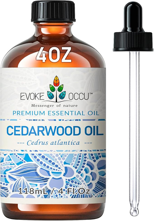 EVOKE OCCU Cedarwood Essential Oil for Air Freshening, Hair Care, Add to Spray Diffuser Conditioner - 4 Fl Oz - Bloomnest