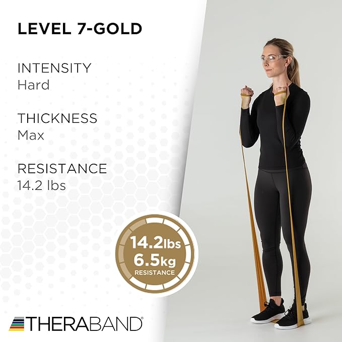THERABAND Resistance Band 25 Yard Roll, Non-Latex Professional Elastic Stretch Bands for Upper & Lower Body Exercise Workouts, Physical Therapy, Lower Pilates, Flexibility, & Rehab, Dispenser Box - Bloomnest