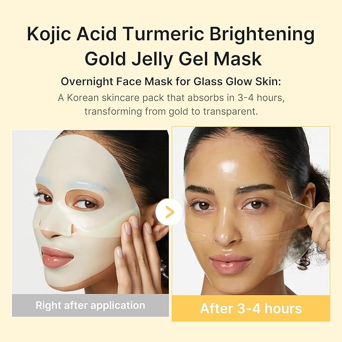 medicube Jelly Gel Mask with Brightening Kojic Acid Turmeric | Overnight Face Mask for Glass Glow Skin | Elasticity, Hydrating, Firming and Radiance Boosting | Korean Skincare, 28g x 4ea - Bloomnest