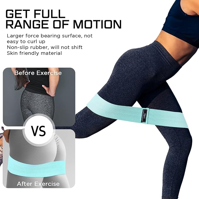 24 Pcs Fabric Resistance Bands for Working Out Strength Exercise Bands for Women Men Resistance Loop for Legs and Butt, Yoga, Pilates, Rehab, Fitness and Home - Bloomnest