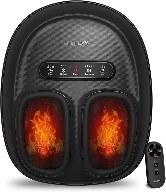 Foot Massager with Heat, Shiatsu Feet Massager with Remote, Adjustable Kneading Compression Foot Massage Machine for Plantar Fasciitis Neuropathy Pain, Fits Up to 13"