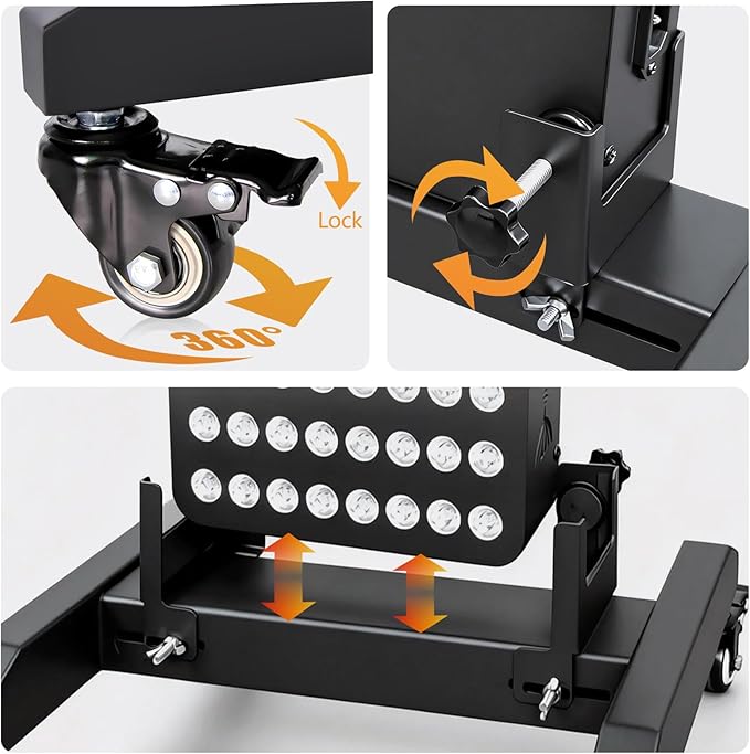 Red Light Therapy Stand, Mobile Stand for Red Near Infrared Light Therapy Board, Home & Commercial Use, Adjustable Length and Width, Easy to Install, Fits 99% of Panels (14.76 x 9.84 x 7.87 inches)