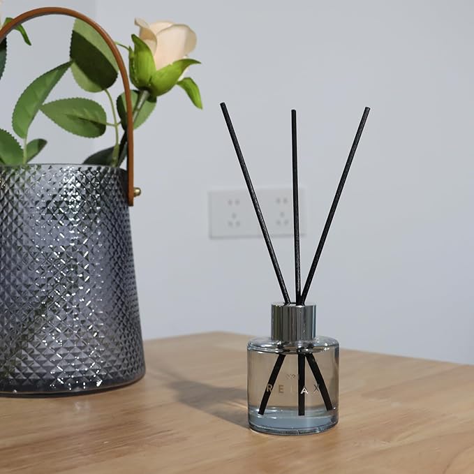 3 Pack Fragrance Reed Diffuser, 50ML Lavender Jasmine Freesia Aromatherapy Diffuser Set with 12 Black Fiber Sticks,Air Freshener for Bedroom Bathroom Office, 8.2X 6.6X 2.1 inch - Bloomnest