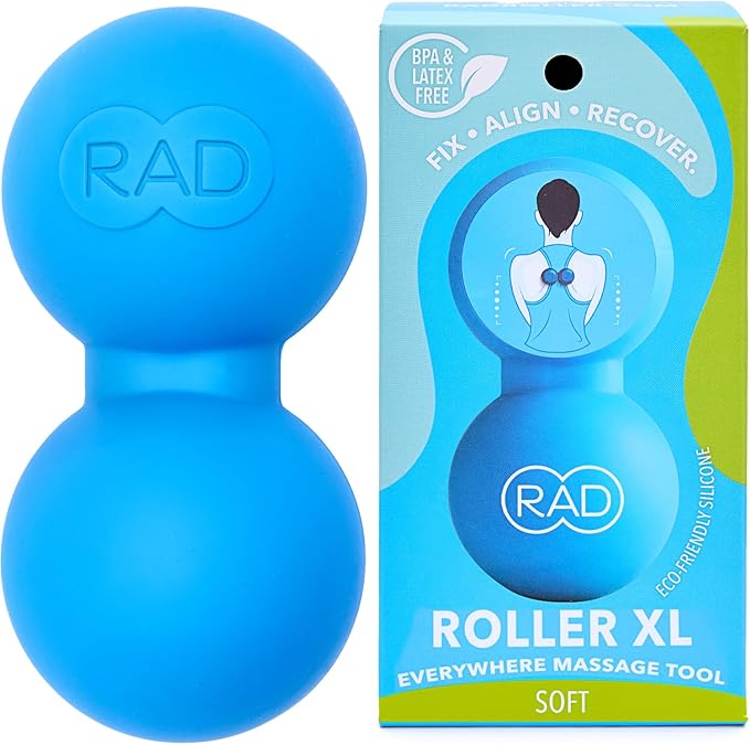 RAD Roller XL Peanut Roller Ball Massager - Soft Density Peanut Massage Ball - Myofascial Release for Back, Feet, Neck, Psoas - Suboccipital Release Device, Thoracic Spine Roller Balls