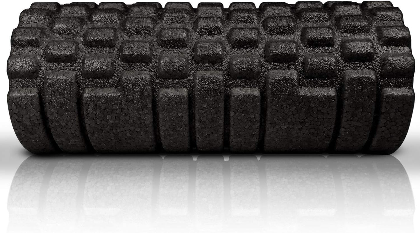 High Density Foam Roller Massager for Deep Tissue Massage of The Back and Leg Muscles - Self Myofascial Release of Painful Trigger Point Muscle Adhesions - 13" Black