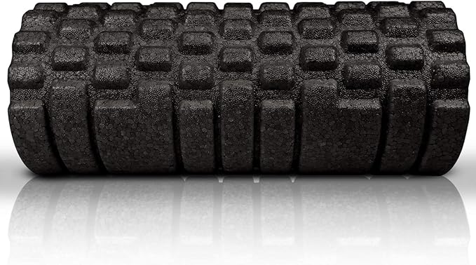 High Density Foam Roller Massager for Deep Tissue Massage of The Back and Leg Muscles - Self Myofascial Release of Painful Trigger Point Muscle Adhesions - 13" Black - Bloomnest