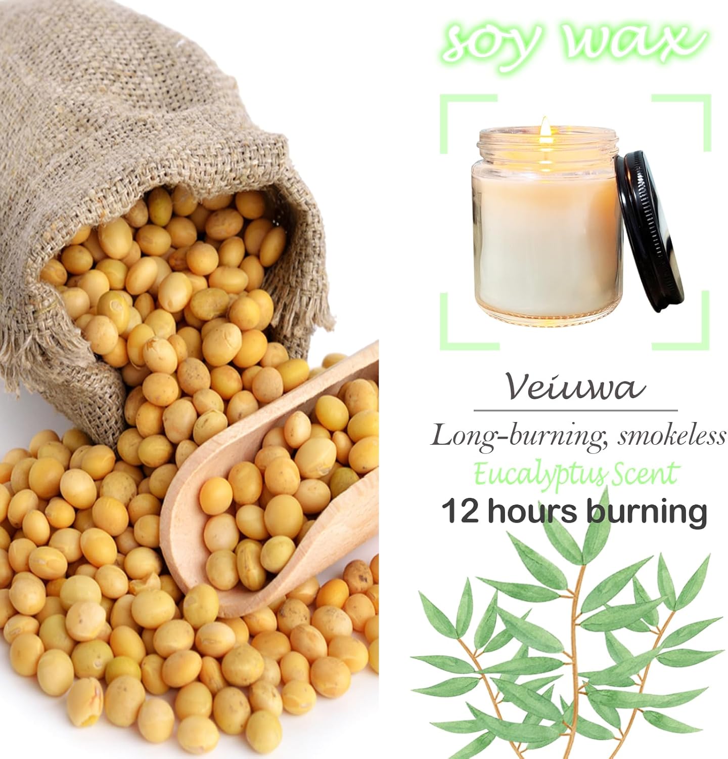 36 Pcs 4 Oz Mini Soy Candles,Eucalyptus Scented,Aromatherapy Candle,Bulk Candle Set，Great Stress Relieving Scented Candles for Girls as a Gift for Birthdays, Weddings and More!