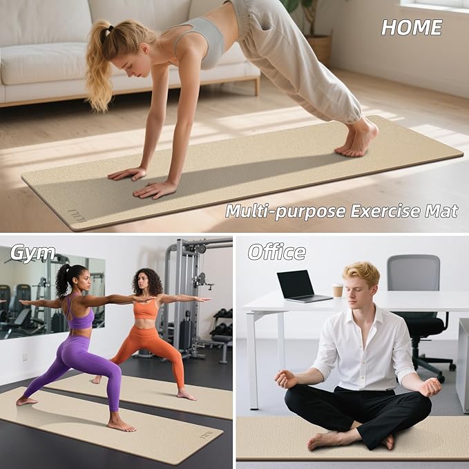 ILILI Yoga Mat 10mm Extra Thick and 193cm Extra Long, 76x28×0.4 Inch, Double Color Non-Slip TPE Material, Easy Carrying with Strap, Ideal for Yoga, Pilates, Floor Exercise, Home and Outdoor Use, Eco Friendly - Bloomnest