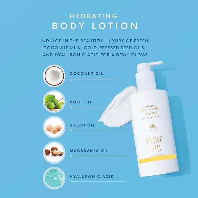 PURE FIJI Hydrating Body Lotion, Pineapple (10.14 Fl.Oz /300ml) - Bloomnest