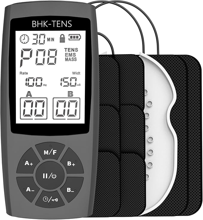 TENS Unit Muscle Stimulator for Pain Relief Therapy, 22 Modes EMS TENS Machine, Electronic Muscle Relaxer for Shoulder Pain Relief, Back Pain, Shoulder Neck Pain Relief BHKTENS