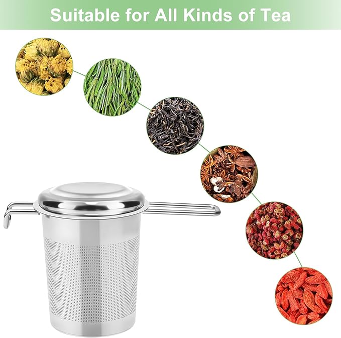 Numola Large Tea Infuser - Stainless Steel Loose Leaf Tea Steeper with Heat Resistant Double Handles, Tea Strainer & Tea Ball for Mugs, Cups & Teapots - Perfect for Home, Office, Coffee - Bloomnest