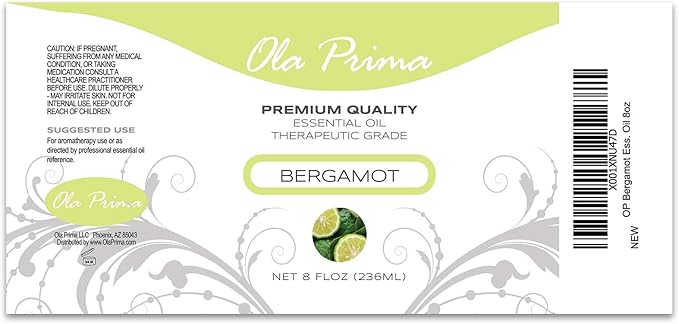 Ola Prima Bergamot Essential Oil for Aromatherapy - 8 Fluid Ounces - Bloomnest