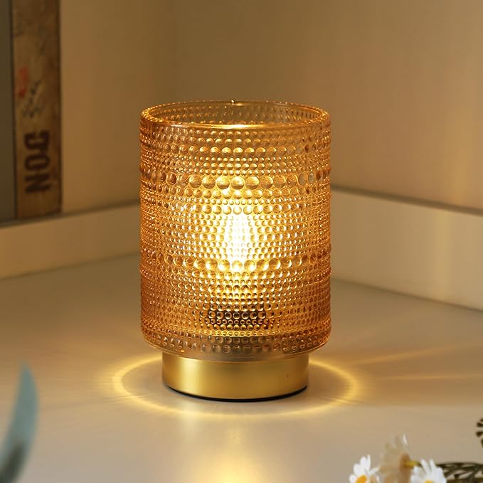 Battery Operated Decorative Lamp with Timer for Bookshelf/Bedside/Coffee Table Decor,Small Cordless Table Lamps with LED Warm Bulb for Dorm/Office/Patio/Entryway/Mantle/Home Decor(Golden) - Bloomnest
