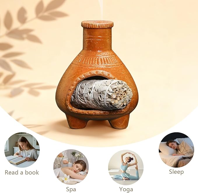 YYW Palo Santo Holder - Ceramic Incense Burner for Wood Sticks, Sage, Ash & Cones - Handcrafted Meditation Gift - Bloomnest