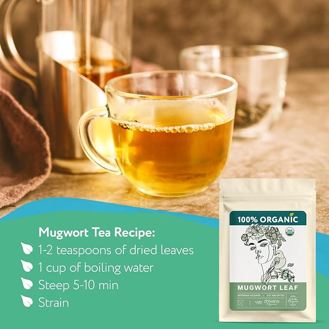 Mugwort Tea Organic Loose Leaf (4oz) – Mugwort Herb - Artemisia Hierba Seca Organica – Dried Mugwart Leaves - Bloomnest