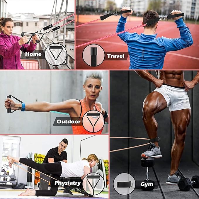 VEICK Resistance Bands, Exercise Bands, Workout Bands, Resistance Bands for Working Out with Handles for Men and Women, Exercising Bands for Fitness Weights Work Out at Home - Bloomnest