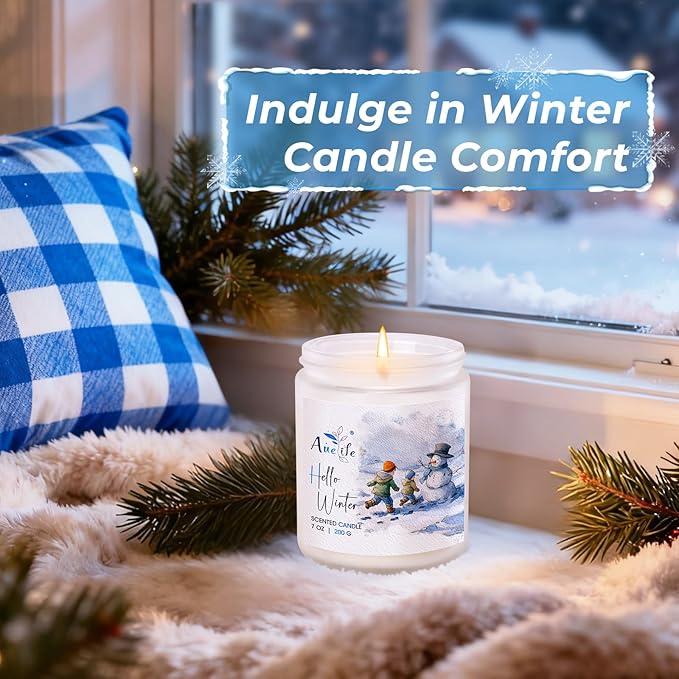 Winter Candle Set | 6 Pack Christmas Scented Candles for Home - Holiday Soy Candle Gift Set for Women Men, Winter Decor, Aromatherapy Candles Scents of Hello Winter/Forest/Cider/Warm/Fireside/Bonfire - Bloomnest