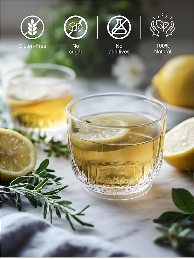 TeeLux Lemon Ginger Herbal Tea, Refreshing Lemon with Spicy Ginger Root & Zesty Lemongrass, Caffeine Free, Soothing & Tangy Flavor, 100 Tea Bags - Bloomnest