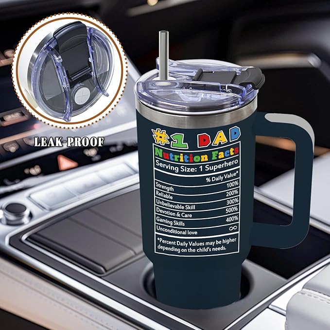DUUV 40 Oz Tumbler for Dad, Birthday Gifts for Dad from Daughter Son Kids, Papa Gifts for Super Daddy Stepdad Elderly Father, Father Gift Ideas for Christmas Thanksgiving, 1PCS - Bloomnest