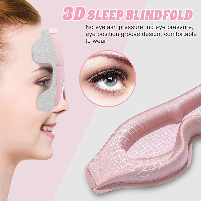 3D Advanced Eye Mask for Sleeping，Ultra Delicate Soft Skin Friendly Eye mask，100% Blackout Sleep Eye Mask for Sleep, Eyelash Extension Sleep mask - Bloomnest