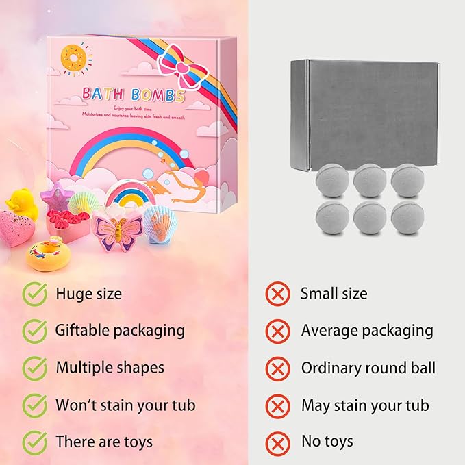 9XXL Bath Bombs Gifts Set, BusyMouth 9pc Kids Bath Bombs with Surprise Toys | Non-Toxic Bubble Bath | Birthday Gift Set for Girls & Boys Ideal Gift for Mother's Day Valentines - Bloomnest