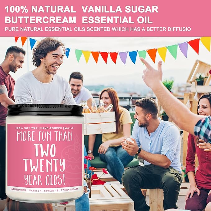 40th Birthday Gifts for Women, Perfect Birthday Present, Funny Presents for Mom, Friends, Wife, Sister, 7oz Vanilla Cream-Scented Candle - Bloomnest